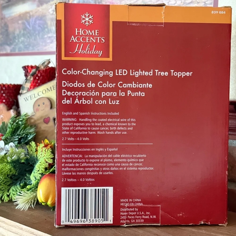 White Color-Changing LED Tree Topper